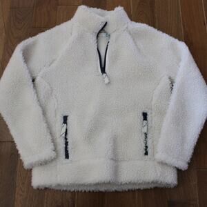 Boys Crewcuts Long Sleeve Off White Sherpa Quarter Zip Sweater Size 8‎